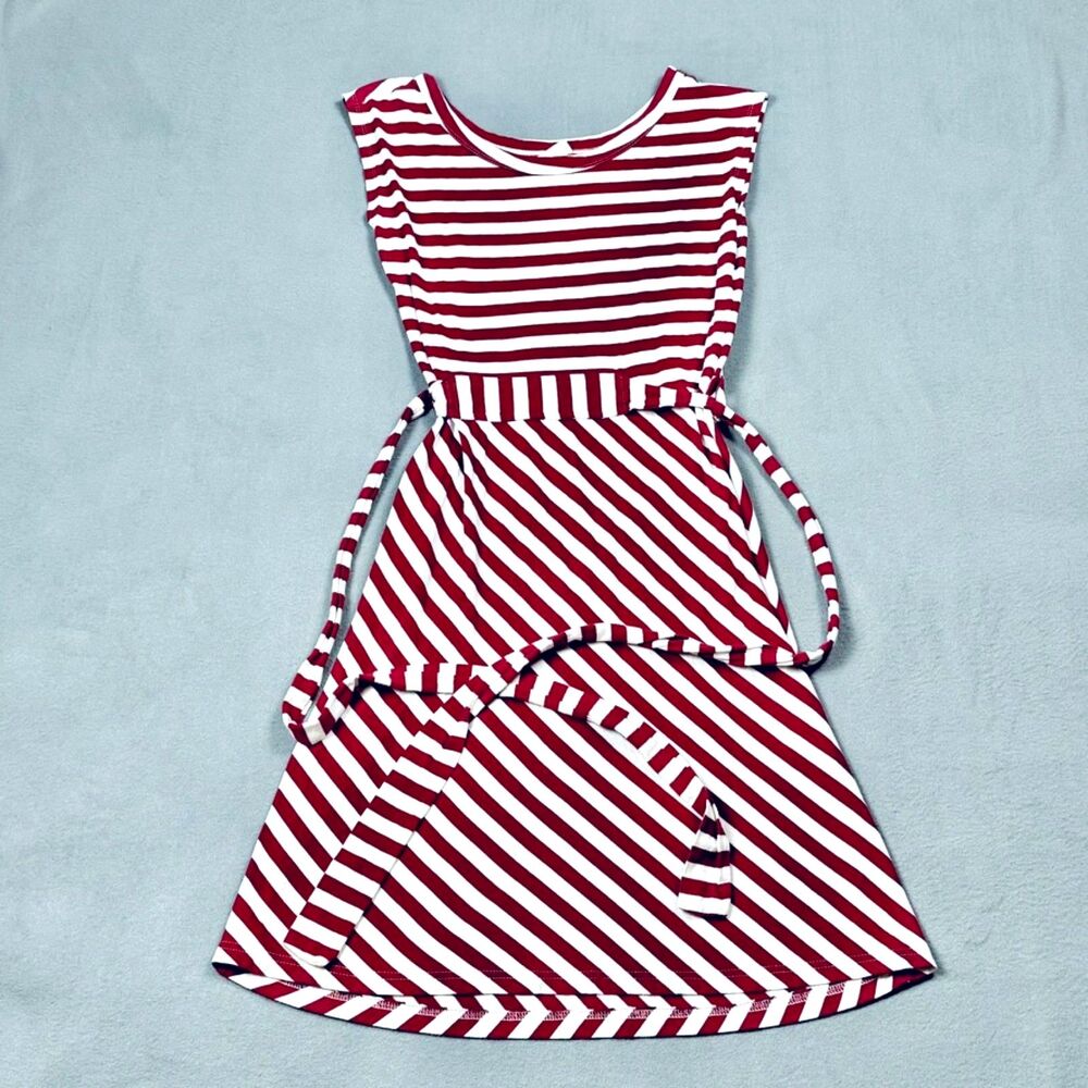 Synergy Organic Cotton Red and White Striped Dress L
